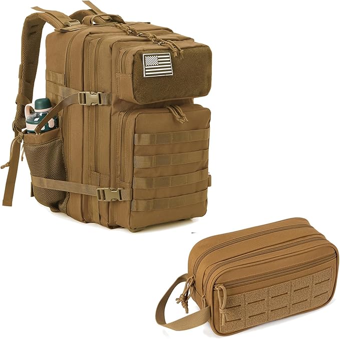 QT&ampQY 45L Tactical backpack &amp Tactical Toiletry Bag