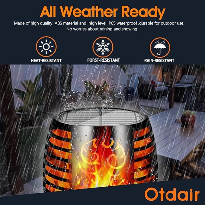 Otdair 96 LED Solar Lights Outdoor Upgraded 6 Pack 43 Tall &amp Super Larger Size Waterproof Tiki Torches for Outside 2200mAh Solar Solar Torch Light with Flickering Flame for Path Yard Garden