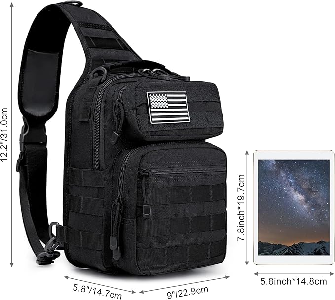 G4Free Tactical Sling Bag Backpack Military Rover Shoulder Sling Pack Molle EDC Small Crossbody Chest Pack