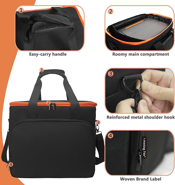 Portable Power Station Storage Bag - Heavy Duty Organizer Case with Adjustable Shoulder Strap &amp Multi-Pocket Design