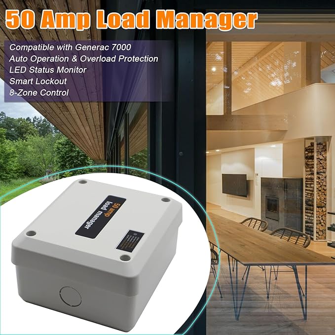 50 Amp Load Manager Compatible with Generac 7000 50 Amp Smart Management Module with 8-Zone Control Overload Protection and Lock Feature