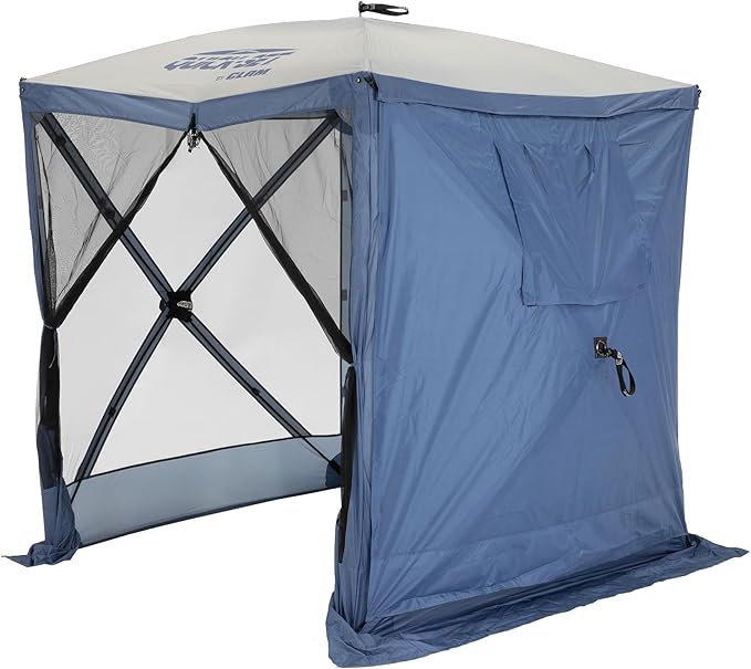 Clam Quick-Set Wind &amp Sun Panels 3-Pack – Slate Blue Sidewalls – Fits Traveler Venture &amp Escape – Full Coverage Shade &amp Privacy – Carry Bag – Tent Not Included
