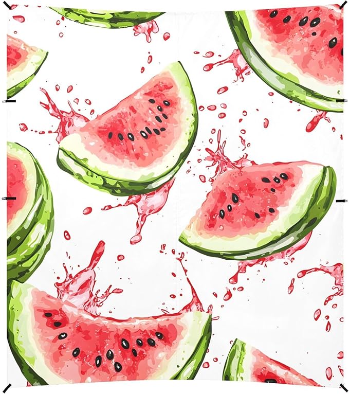 ALAZA Watermelon Watercolor Pattern Beach Tent Sun Shelter Portable Canopy Sunshade for Outdoor Camping Picnics Backyard Fun 10x9 ft