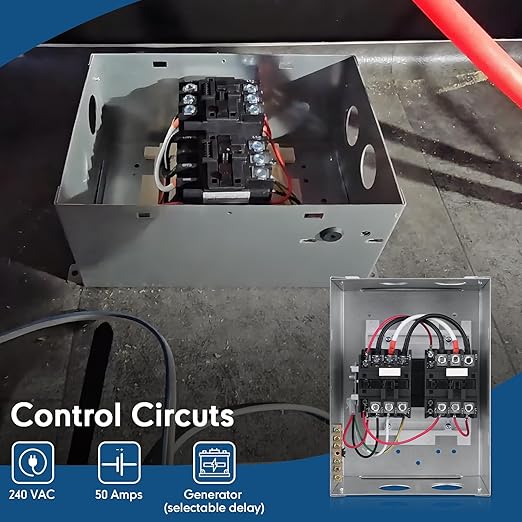RV Transfer Switch 50 Amp Automatic Transfer Switch for RV Speedboats Home Standby 120/240 Volt PD52 Power