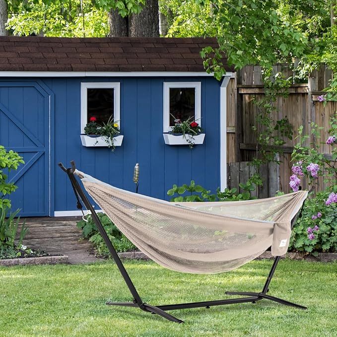 Vivere C9MESH-44 Hammock with Stand Sand and Sky