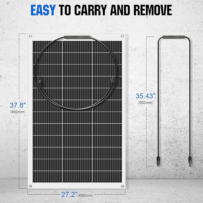 ECO-WORTHY 130Watt 12Volt Flexible Solar Panel Kit for Off Grid Home RV Boat and Uneven Surfaces:1pcs 130W Mono Solar Panel + 30A 12V Charger Controller + Solar Cable + Tray Cable + Y Branch