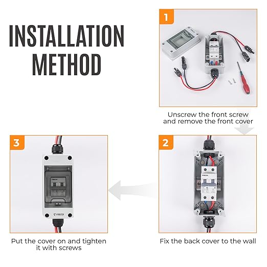 Solar Panel Disconnect Switch 400V DC/AC 20A PV Disconnect Switch Outdoor IP65 More Space Quick Installation for Solar PV Array Homes Battery (400V 20 Amp)