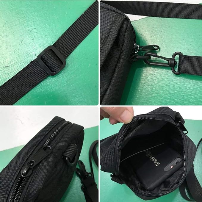 Multifunction Tactical Bag Zipper Closure Storage Bag Small Waist Pack Outdoor Pocket Camera Bag Mobile Phone Bag Black