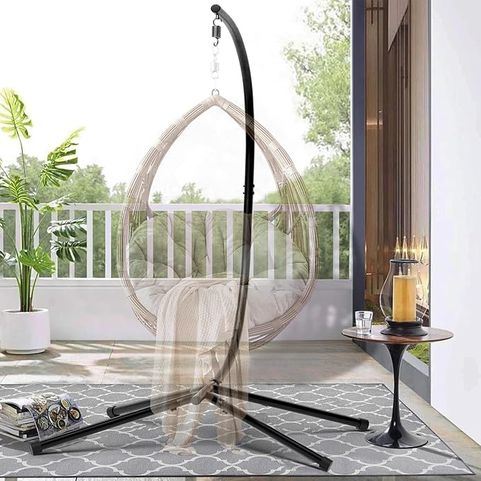 Hammock Stand Only Hanging Chair Stand Only Heavy Duty Swing Chair Stand Outdoor Indoor Egg Chair Stand Frame for Hanging Chair Porch