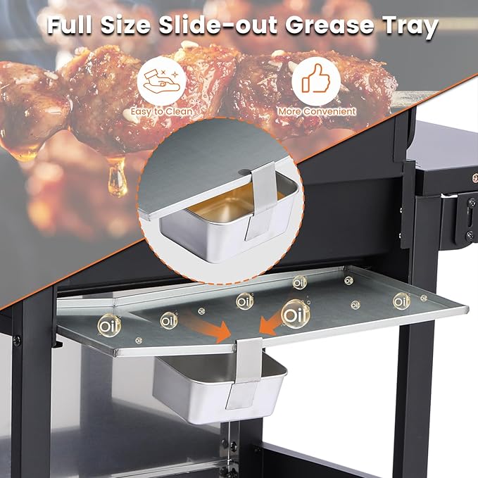 4-Burner Propane Gas BBQ Grill 34200BTU Stainless Steel Barbecue Grill With Wire Enamel Cooking Grids Foldable Side Table for Outdoor Camping (Style11: 4 Burner)