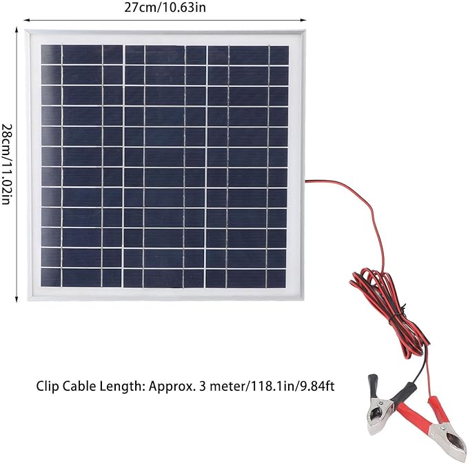 50W Solar Panel High Efficiency Monocrystalline Silicon Solar Panel with Battery Clips for Camping Hiking Outdoor Charging for RV Vehicle