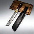 Big Horn Hunter Tactical Knife Hand Forged 1095 Carbon Steel Fixed Blade with Rosewood Handle Leather Sheath Eagle Wing Design 8.5 Inches