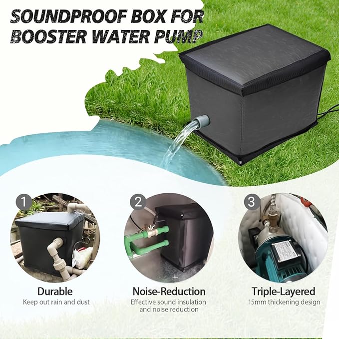 Three-layer Sound Proof Box for Pool Pump Sound Proof Foam Box for Water Pump Generator Noise Reduction Cover Soundproof Cover For Household Appliances