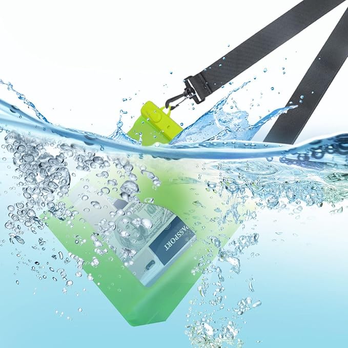 PINHEN Waterproof Pvc Swimming Bag with Shoulder Strap for Beach Travel Combo Bag Scuba Snorkeling Diving Riving Trekking Storage Pouch Large Capacity Lightweight Bag (Green)