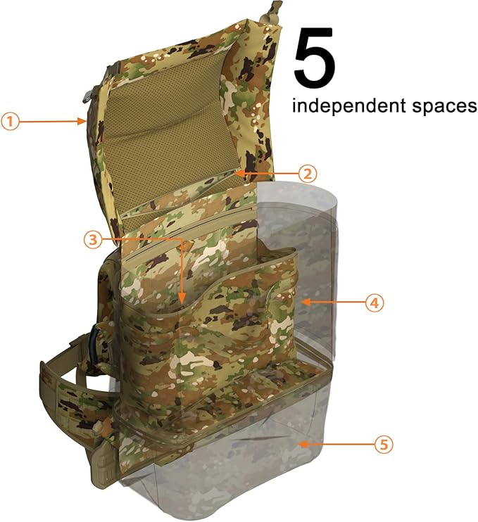 MT FILBE 100L Modular Rucksack System Military Ruck with External ABS Frame Detachable Assault Pack &amp Hydration Carrier