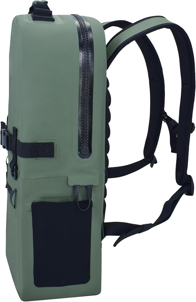 Breakwater Supply™ Fogland Waterproof IP68 Submersible Backpack | Laptop Sleeve &amp Airtight Zippers for Outdoors Hunting Fishing Waterfowl Floating Dry Bag Unisex TPU (Marsh Green 25L)