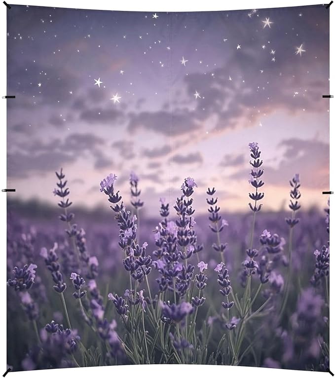 ALAZA Lavender Stars Sky Beach Tent Sun Shelter Portable Canopy Sunshade for Outdoor Camping Picnics Backyard Fun 10x9 ft