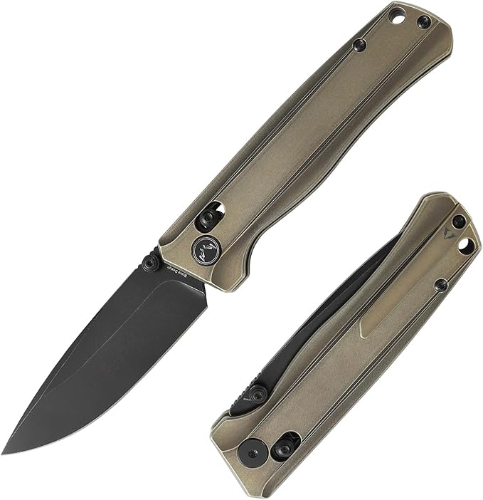 CMB Braveman EDC Knife Folding Pocket knife with Clip for Men and Women Crossbar Lock Knife with S35VN Steel Blade Titanium Handle for Outdoors Camping Hiking-CMB-17 (CMB-17C)
