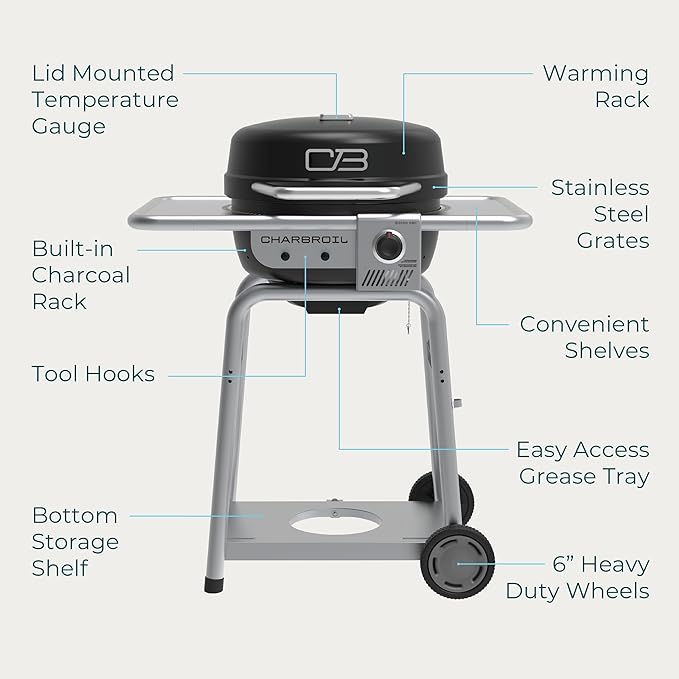 Charbroil Bistro Pro Gas Grill for Small Spaces and Patios Black - 25302161
