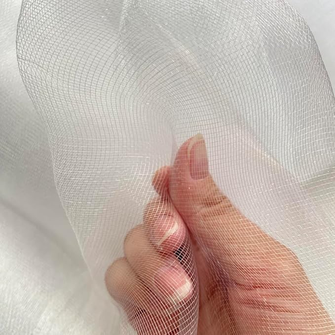 DIY Mosquito Net Screen Mesh Fabric White Customizable Size Fine Mesh for Outdoor Protection (19.68' x 19.68')