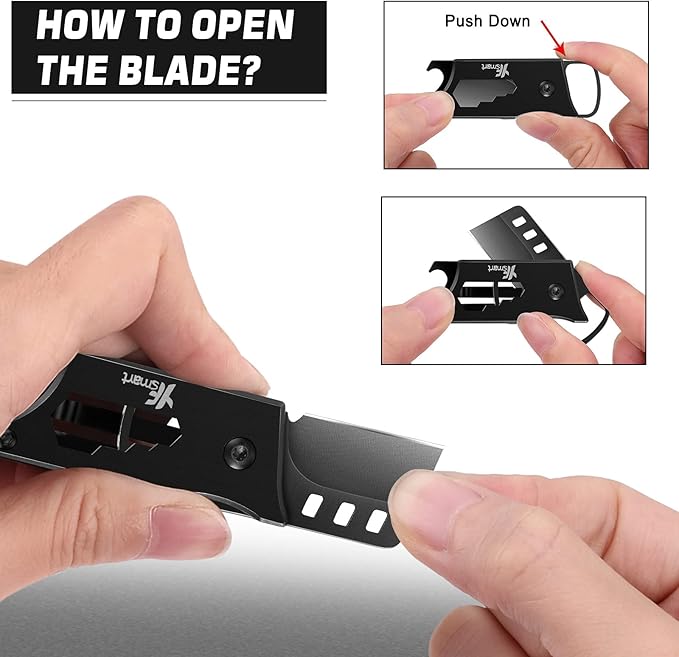 Box Cutter Folding Pocket Utility knife Multitool Carbon Steel With Bottle Opener Screwdriver Wrench Hex Bit Multi-function Gadget for Men Women EDCEmergencyOutdoor Box Cutters