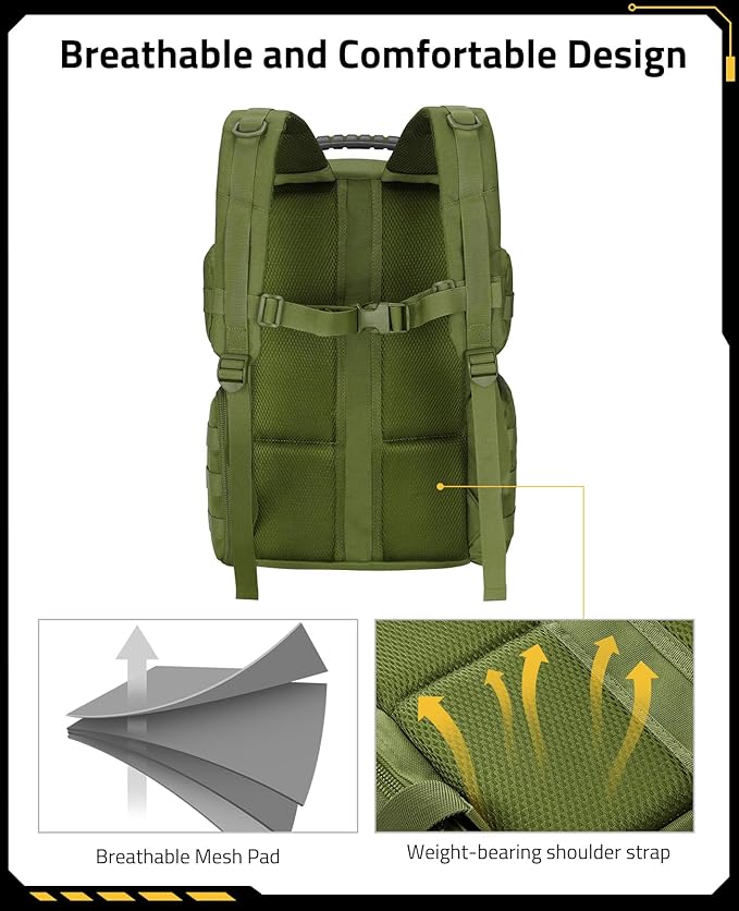 CVLIFE Tactical Range Backpack with Removable Divider Gun Cases Bag with 4 Pistol Carrying Cases Rucksack for Shooting (Army Green Medium)