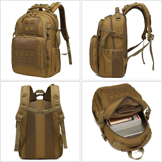 45L Military Tactical Backpacks Molle Army Assault Pack 3 Day Bug Out Bag Hiking Treeking Rucksack Bag (Mud Color)
