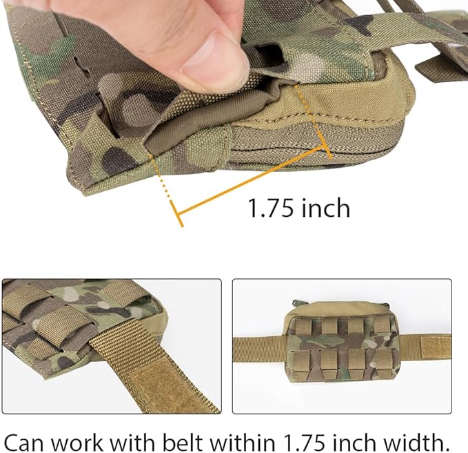 Tactical MOLLE Admin Panel Pouch Small Chest Pouch for Tactical Bag JPC2.0 AVS CPC with MOLLE System 500D Nylon