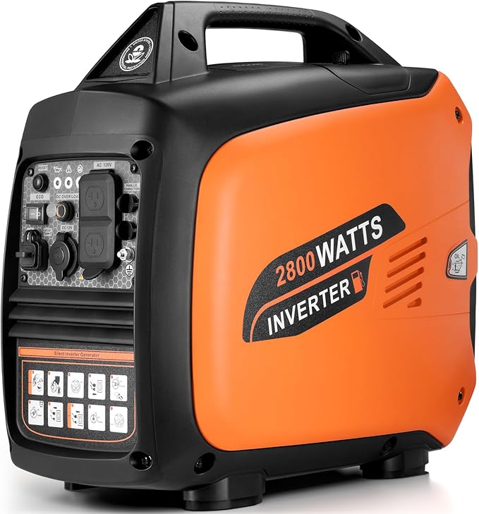 Oxseryn 2800-Watts Portable Inverter Generator Gas Generators for Home Use Camping Super Quiet Emergency Home Backup with Fuel Shut Off 1.1Gal Fuel Tank 39Lbs EPA Compliant