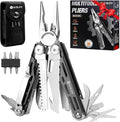 BIBURY Multitools BI2038C 22-in-1 Stainless Steel Pocket Knife with Scissors Foldable Self-locking EDC Multi tools Pliers with Sheath for Outdoor Hunting Survival Camping Simple Repair