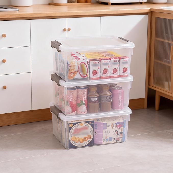 Citylife 17 QT Plastic Storage Bins with Lids Latching Stackable Storage Containers for Organizing Large Clear Storage Box for Garage Craft Toys Closet Home 1 Packs