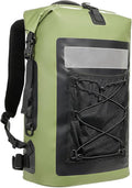 Waterproof Backpack 35 L PVC Lightweight Front Mesh Pocket Dry Bag for Kayaking Travel Hiking BoatingGreen