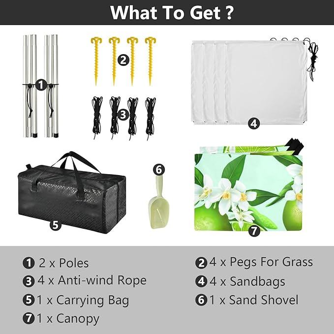 Beach Canopy with Windproof Ropes &amp Sandbags Beach Tent Sun Shade Sun Shelter for Camping Trips Fishing Backyard Fun or Picnics Lime