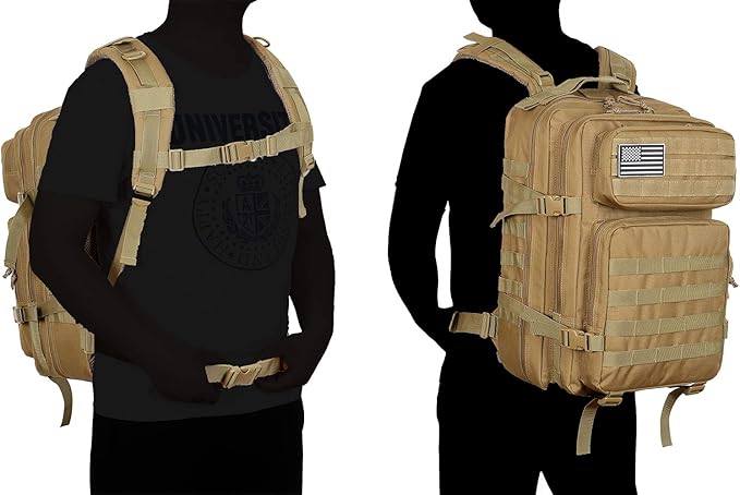 QT&ampQY 45L Military Tactical Backpacks Molle Army Assault Pack 3 Day Bug Out Bag Hiking Treeking Rucksack…