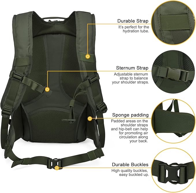 Mardingtop Tactical Molle Backpack for Men- 18L/28L EDC Hiking &amp Motorcycle Backpack