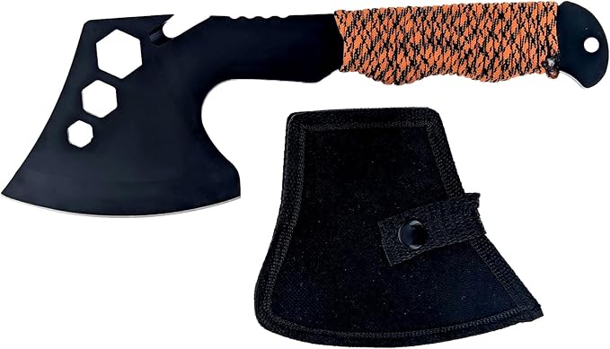 SE 4-Piece Survival Essentials Kit with 10.5-Inch Axe 8-Inch Drop Point Knife Magnesium Fire Starter &amp 115dB Whistle - Hunting &amp Outdoor Gear