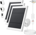 IP65 Solar Panel for Rings Camera White 3pack 4W Solar Charger Compatible with Rings Spotlight &ampStick Up Outdoor Cam Battery 10ft Long Cable with USB-C to Ring Barrel Plug Adapter