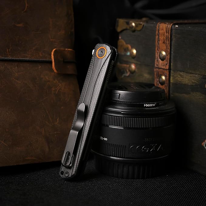 REMETTE EDC Pocket Knife Canyon 3.2 D2 Steel Tanto Blade G10 Handle Small Folding Knife with Pocket Clip for Men Women Sharp Camping Hiking Knives (Silver)