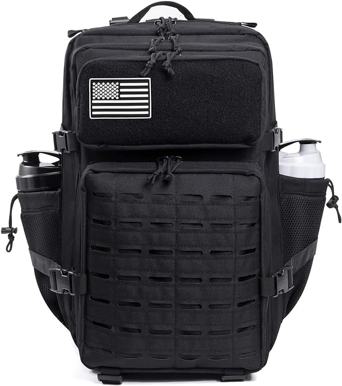 QT&ampQY 25L/45L Military Tactical Backpack For Men Molle Daypack 3 Day Bug Out Bag Hiking Rucksack With Bottle Holder