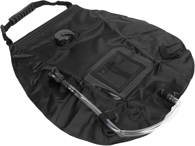 Fdit Solar Shower Bag Portable Solar Heating Camping Shower Bag for Outdoor Hiking Beach 20L Capacity PVC Material