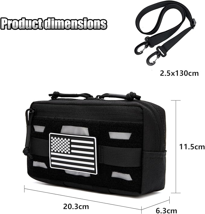 Tactical Molle Belt Pouch Utility Waist Pouch Waterproof Small Belt Bag with Shoulder Strap for Outdoor Camping Traveling Hiking