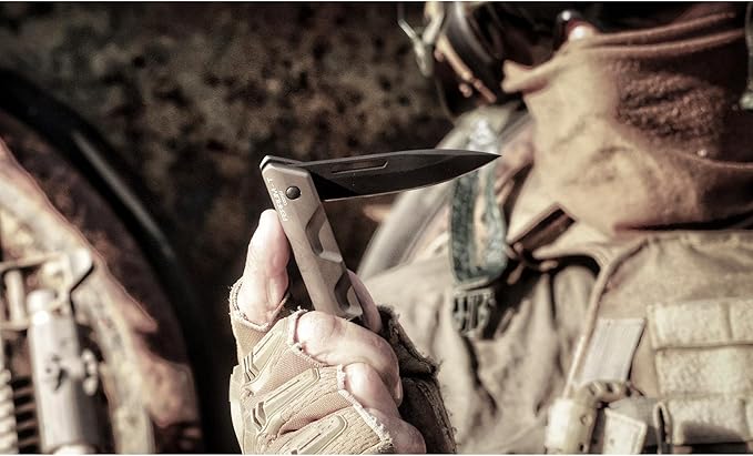 Extrema Ratio - Ferrum T (Mud) Folding Knife Böhler N690 Steel Blade 58 HRC Burnished Finish Smooth Aluminum Handle Ergonomic Design Durable Fixed Blade Italian Craftsmanship