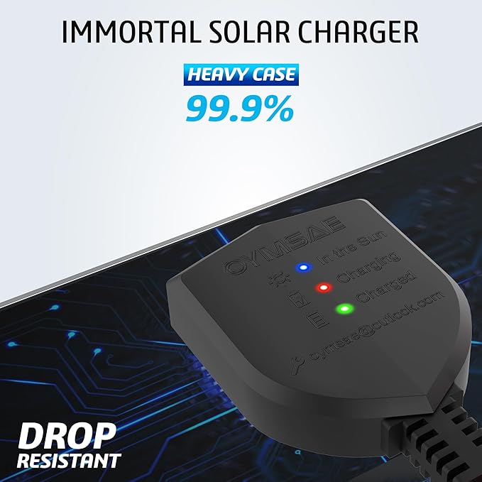 OYMSAE 10W 12V Solar Panel Car Battery Charger Portable Waterproof Power Trickle Battery Charger &amp Maintainer for Car Boat Automotive RV with Cigarette Lighter Plug &amp Alligator Clip