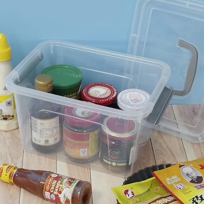5 Quart Storage Box with Lid 6 Packs Small Plastic Box Tote Bin
