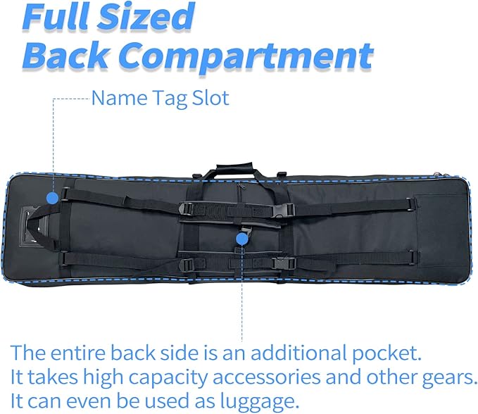 Sutekus Tactical Double Rifle Case Gun Case Padded Rifle Storage Backpack Integrated Pistol and Magazine Storage (3 Sizes 2 color)