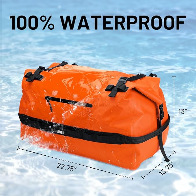 MIER Waterproof Duffel Bag Motorcycle Dry Bag Backpack Large Roll-Top Heavy Duty Dry Duffle Bags for Kayaking Camping Boating Gym Beach Cruise Ship 60L/80L
