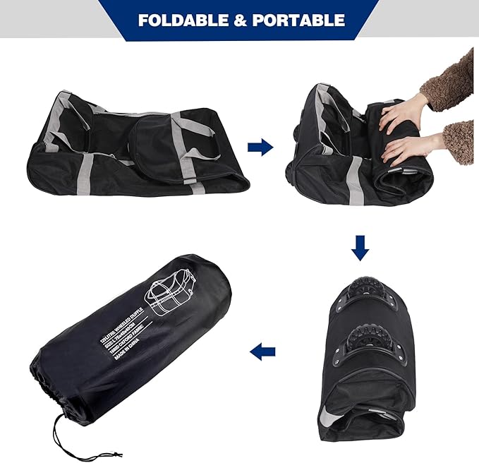 REDCAMP 85L/120L/140L Foldable Duffle Bag with Wheels Large Travel Duffel Bag