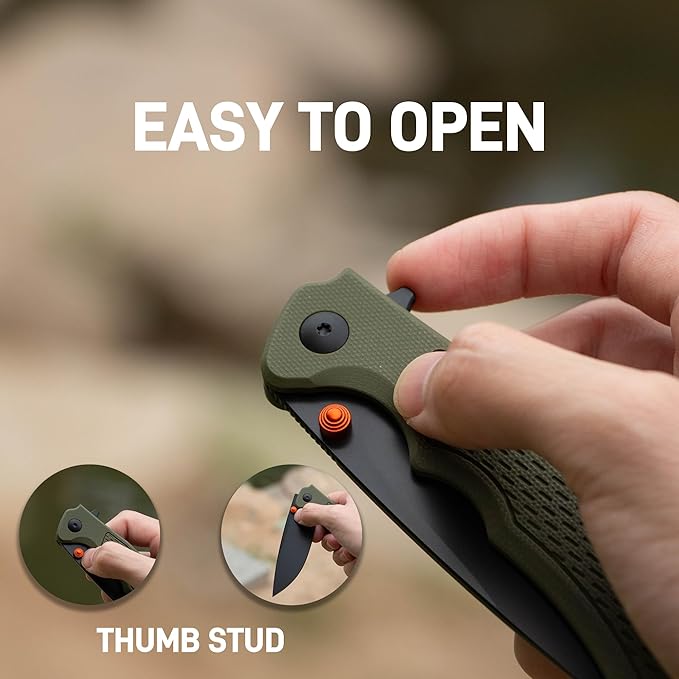 ARTISANCUTLERY Tradition V2 Folding Pocket Knife with 3.58'' AR-RPM9 Steel Blade EDC Knife with G10 Handle for Camping Hiking Survival(1702M Green)