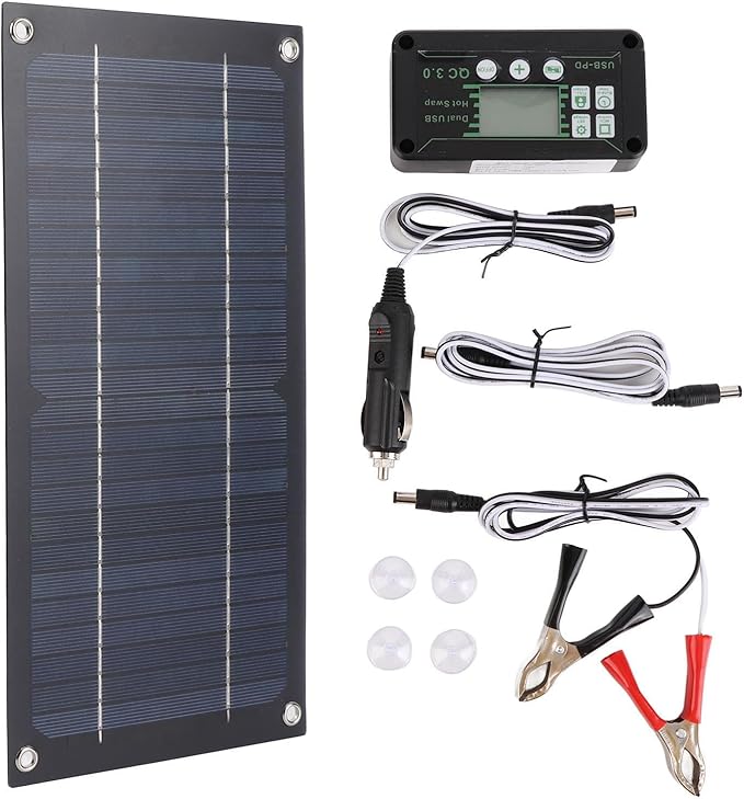 Solar Panel Kit 600w Solar Panel Charger Monocrystalline Silicon 100a Charge Controller Solar Panel Kit with Extension Cable Battery Clip for Rv Outdoor Camping