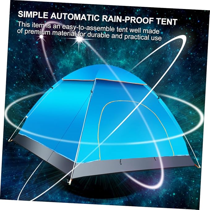BESTonZON Portable Rainproof Beach Tent for People Automatic Setup Breathable Sun Shelter Blue for Camping Outdoor Activities and Family Trips